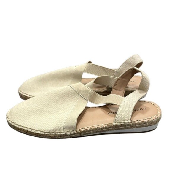 Lucky Brand Rifka Natural Canvas Slingback Espadrille‎ Shoes Flats Size 9 - Picture 3 of 7